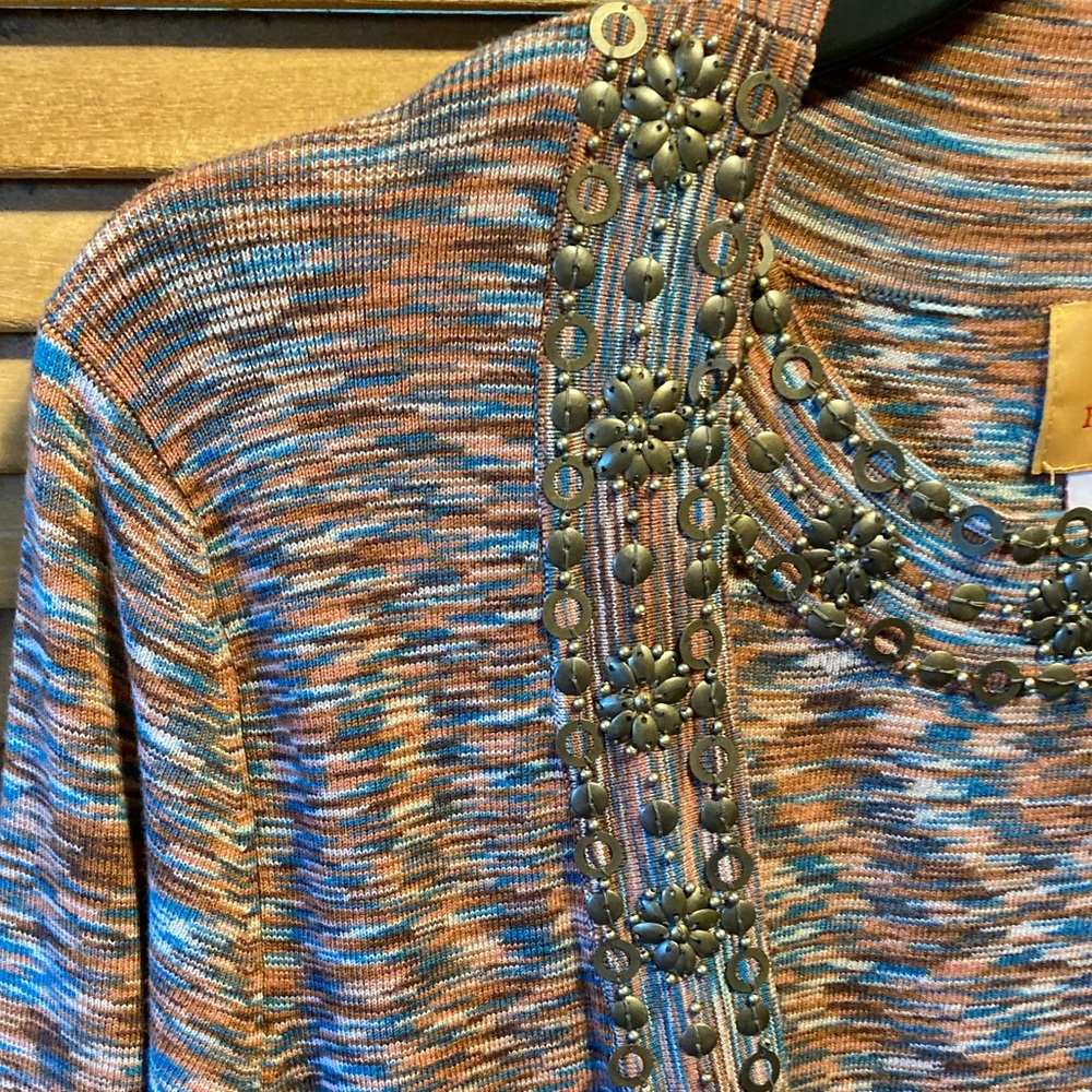 Ruby Rd. Multicolored Embellished 2pc Cardigan Set - image 5